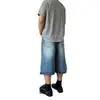 Jeans Cropped de Estilo Americano Transfronterizos para Hombre Lavados con Bigotes de Corte Holgado con Diseño de Botones y Acabado Vintage al por Mayor