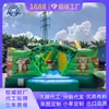 Castelo Inflável de Animais da Selva, Combinação com Escorregador, Trampolim Inflável Infantil, Equipamento de Playground Externo