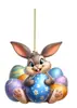 Colgante de Acrílico para Coche de Conejo de Pascua Transfronterizo, Decoración Creativa de Colgante para Bolso con Temática de Huevo de Pascua