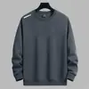 Camiseta de manga larga para hombre para otoño e invierno, marca de moda, corte holgado, engrosada, camiseta básica casual, sudadera estampada de cuello redondo para estudiantes jóvenes