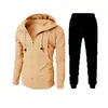 Nuevo conjunto cárdigan con capucha de forro polar jacquard deportivo para hombre
