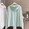 2025 Verano para Mujer Talla Grande Más Fácil de Combinar Chaqueta Anti-Uv 125kg Gordo mm Delgada Seda de Hielo con Capucha Chaqueta de Protección Solar 3282