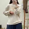 Top Feminino Outono/Inverno 2025 com Gola Franzida, Mangas Bufantes, Veludo Alemão, Acabamento em Renda Escovada Elástica, Camisa Básica Meia Gola Alta