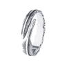 Anillo de Pluma Nuevo y Moderno Blogger Rojo de Internet Europeo y Americano Combinable Personalizado Chapado en Plata Retro Hojas Antiguas Anillo Abierto