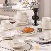 Procesamiento Personalizado Jingdezhen Color Bajo Esmalte Alta Temperatura Blanco Acanalado Vajilla Cerámica Doméstica Platos Tazones para Sopa Tazones para Fideos Tazones para Arroz