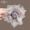 Grampo de Cabelo Florido de Renda Suave em Gradiente Novo Estilo Coreano Super Fada 2026, Acessório de Cabelo Floral Elegante e Versátil