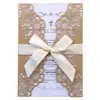 Fábrica en stock tarjeta de invitación hueca para boda invitación con lazo tarjeta de felicitación de boda europea venta al por mayor Shenzhen