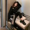 Nuevo traje deportivo para mujer primavera/otoño/invierno Sudeste Asiático transfronterizo nuevo suéter arcoíris holgado pantalones harén conjunto de dos piezas