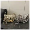 Bolso Cuadrado Pequeño de Cadena de Lentejuelas Plateadas Personalizado de Moda 2026 Versátil de Nicho de Gama Alta Bolso de Hombro