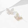 Pendientes de aguja de plata s925 nicho elegante simple combinable para mujer pendientes de mariposa danzante con incrustaciones de circonita de alta calidad
