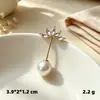 Broche de flor de roupas de luxo leve fivela anti-exposição broche de zircônia pino de broche folha pérola broche grande ornamento