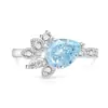 Anel de Flor de Gelo Colorido com Pedra Preciosa, Corte Pera, Formato Cenoura para Mulheres, Diamante de Alto Carbono Super Brilhante, Anel Gota d'Água Banhado a Ouro Real