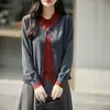 Suéter de punto grueso con cuello de lana finamente hilada, bloques de color, estilo falso dos piezas, para mujer, nuevo estilo otoño e invierno, abrigo casual holgado y versátil