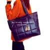 Bolsa Tote de Algodão Espacial Transfronteiriça Bolsa de Mão Plissada Rpet Tendência Nacional Bolsa de Ombro Acolchoada Rpet Fábrica Personalizada