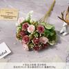 Ramo Pequeño de Rosas Estilo Nórdico de 15 Piezas Flores de Seda para Decoración del Hogar, Arco de Boda, Flores Artificiales para Sala de Estar y Mesa de Comedor, Venta al por Mayor