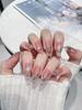 Armadura pura usada a mano tipo hada de alta gama flor espejo luna de agua relieve tridimensional mariposa circón súper brillante uñas postizas desmontables