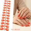 Adesivos de Nail Art de Comércio Exterior Mais Vendidos, Cor Nude Transparente, Cor Sólida, 24 Peças, Tamanhos Variados, Pontas de Nail Art Usáveis, Atacado