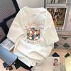 Venta al por mayor de fábrica de verano simple para hombres, moda nacional suelta, estampado de león, manga de cinco puntos, tendencia que combina con todo, manga corta