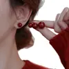 Brincos de Cinábrio, Brincos Vermelhos de Luxo Retrô para o Ano de Nascimento, Acessórios de Orelha Versáteis da Moda de Ano Novo, Presilhas de Orelha