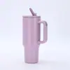 Nueva Taza de Coche de Cuarta Generación de 40 oz, Taza Térmica de Acero Inoxidable 304 con Popote Plegable y Tapa Antiderrames, Taza de Hielo Portátil