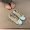 Zapatos Mary Jane de Hada Suave 2025 Nuevos Franceses Dulces Menta Azul Moño Aumentadores de Altura Zapatos de Noche