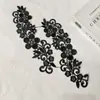 Acessórios de Design de Decote para Roupas Bordado Preto Solúvel em Água Seda Poliéster Chapéu Floral Roupa Íntima Acessórios Decorativos DIY