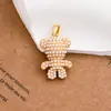 Collar Colgante de Oso con Baño de Cobre Oro de 18K Totalmente Circón Diseño Único Accesorio Versátil para Mujer Más Vendido Transfronterizo