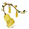 Adorno de Calabaza Citrina Atrae Fortuna en Stock, Decoración del Hogar Flor de Loto Morada, Adorno de Calabaza Cacahuete de Vidrio