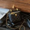 Bolso de Cubo Retro de Mano a la Moda para Mujer 2025 Nuevo Estilo Pequeño Acolchado con Cadena para el Hombro Versátil Bolso Cruzado