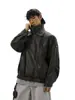 Jaqueta de Couro PU Estilo Retro Americano Nasa para Homens, Tamanho Grande, Caimento Solto, Marca da Moda, Jaqueta Biker Cool, Novo Modelo 2026