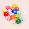 15mm Flor de Seis Pétalas Pintada Acrílico Contas Soltas Furo Reto Flor Pequena Pulseira DIY Corrente de Celular Acessórios de Miçangas Artesanais