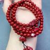 Pulsera de cinabrio 108, oro morado, arena, collar de 108 cuentas, pulsera de cuentas redondas de múltiples anillos, fabricantes de doble uso que viven en nombre del cabello