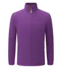 Jaqueta de fleece unissex para trabalho com gola alta, casaco de fleece roxo espesso para o inverno, com forro interno, personalizável