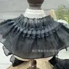 Borde de Volantes de Encaje de Malla de Perlas de Doble Capa de Alta Resistencia para Dobladillo de Falda Lolita de Mujer, Puños, Accesorios para Manualidades
