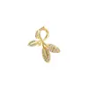 [Oro Real de Cobre] Lujo Ligero Rama Dorada Hoja de Circonio Exportación Transfronteriza DIY Joyería Hecha a Mano Accesorios de Colgante Incrustados con Micro Circonio de Cobre