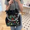 Bolsa de Compras Diversificada Bordada de Celebridad de Internet Nylon Impermeable Plegable Portátil Personalizable Bolso de Hombro