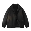 Chaqueta de Silueta Trendy Estilo Americano con Cuello Alto para Hombre, Nuevo Diseño Holgado Abrigo de Algodón para Trabajo tipo Piloto para Primavera