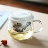 Taza de té de vidrio de silicio Gaopeng, taza de agua, taza de té con tapa y filtro, taza al por mayor