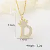 Accesorios de Collar con Letra de Zirconia Incrustada de Cobre Nuevo Transfronterizo Hip-Hop Doble Capa Corona Colgante de 26 Letras Inglesas