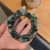 Estilo Luxo Leve Elástico de Cabelo com Miçangas Tecidas de Cristal Novo 2025 Coque Básico Faixa de Cabelo Acessório de Cabelo Versátil Elástico para Mulheres