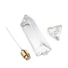 Botella de perfume triangular de vidrio transparente con pulverizador fino de bayoneta 30ml50ml cuerpo de botella de vidrio dividido en botellas vacías