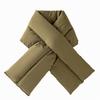 Bufanda Cruzada Cálida de Invierno para Mujer, Bufanda Gruesa Estilo Coreano para Hombre, Protección contra el Frío al Aire Libre, Bufanda de Plumón a Color Puro a la Moda Resistente al Viento