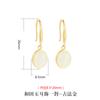 Pendientes de jaspe de plata esterlina S925 para mujer, elegantes y de moda, de alta calidad, con gancho para la oreja de jade Hetian.