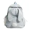 Mochila de Coelhinho com Bolinhas de Alto Valor 2026 para Alunos do Ensino Fundamental e Médio, Bonita, Grande Capacidade, Leve, Mochila de Viagem