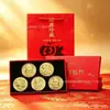 Sanyang Kaitai Zodiaco Oveja Medallón de Oro Conmemorativo Set Moneda de Oro Pequeña Oveja Regalo de Coleccionista Caja de Regalo Promoción de Tienda Regalo