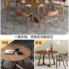 Mesa de jantar de madeira maciça estilo nórdico, design moderno e minimalista, adequada para uso doméstico, mesa redonda para sala de jantar, mesa de recepção e reunião comercial, mesa e cadeiras para cafeteria e casa de chá