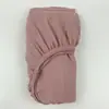 Funda de Cama de Dos Piezas de Tela Creada Transfronteriza Hilo de Algodón para Bebé Color Sólido Cubierta Completa para Cama de Bebé Sábana de Cama Transpirable de Hilo de Algodón de Doble Capa