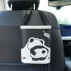Bolsa de Armazenamento para Encosto de Banco de Carro em Couro Resistente a Manchas Lixeira Suspensa para Carro Caixa de Armazenamento Criativa com Desenho para Carro