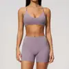Conjunto Nuevo de Ropa de Yoga Transfronterizo para Mujer, Cuello en V, Espalda Descubierta, Cintura Alta, Fitness Deportivo, Pilates, Conjunto de Dos Piezas 9616