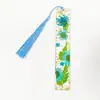 Marcador Acrílico Transparente Creativo Transfronterizo Impresión Flor Estudiante Suministros Escolares Papelería Regalos Compañeros de Clase y Amigos Regalos